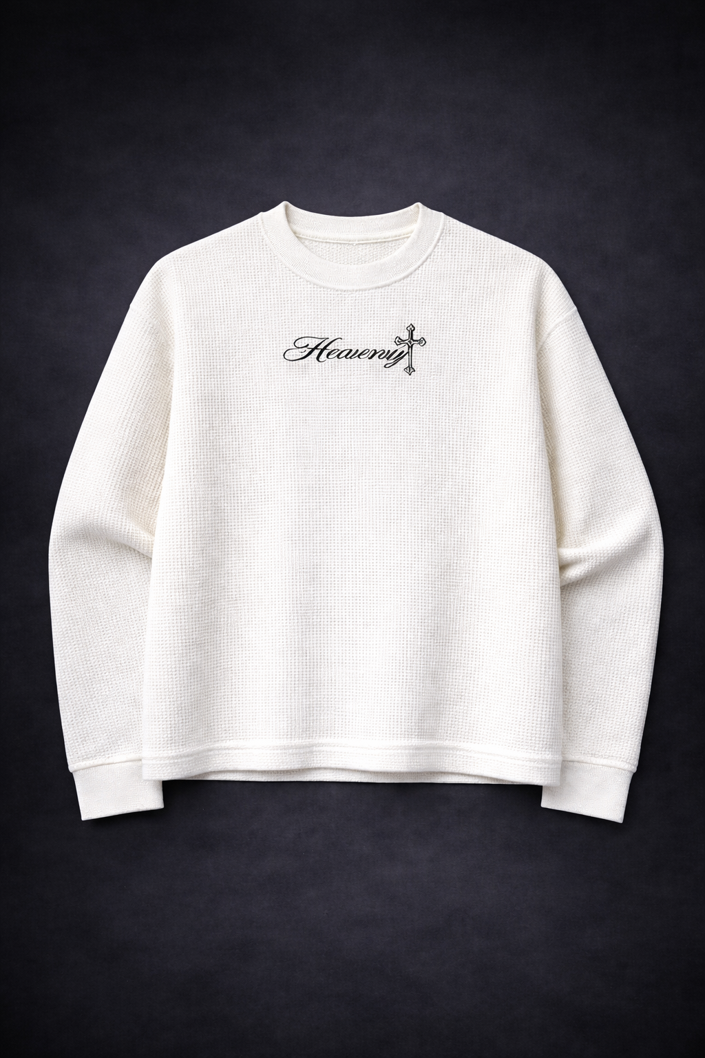 HEAVENLY GUARDIAN WAFFLE KNIT CROPPED TEE