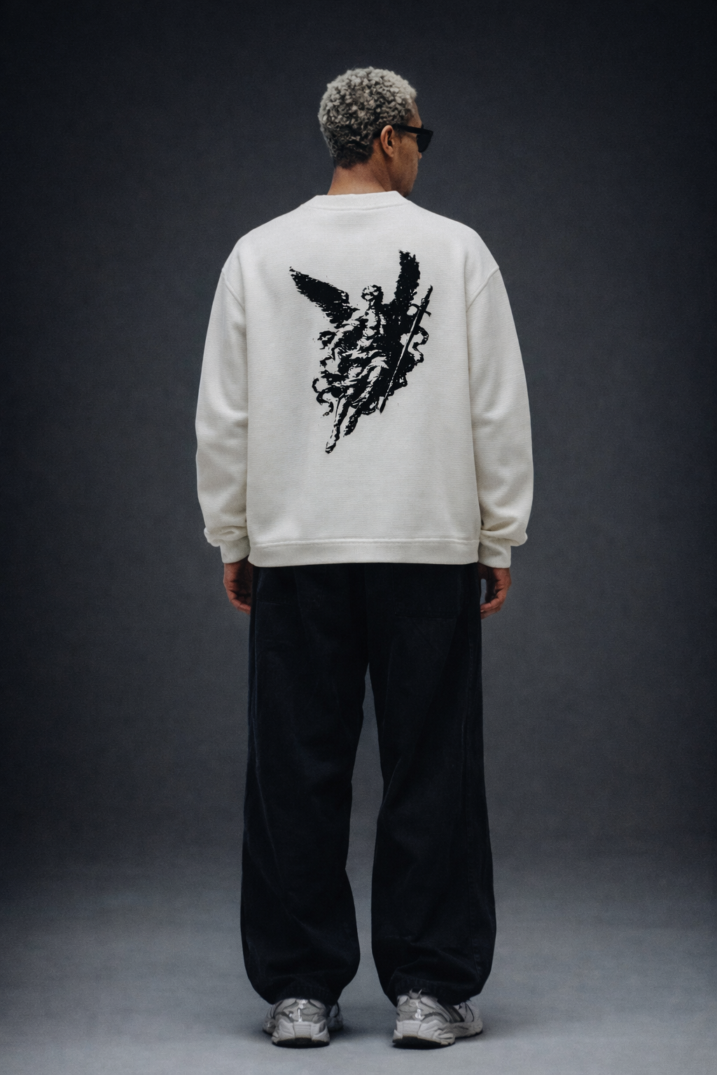 HEAVENLY GUARDIAN WAFFLE KNIT CROPPED TEE