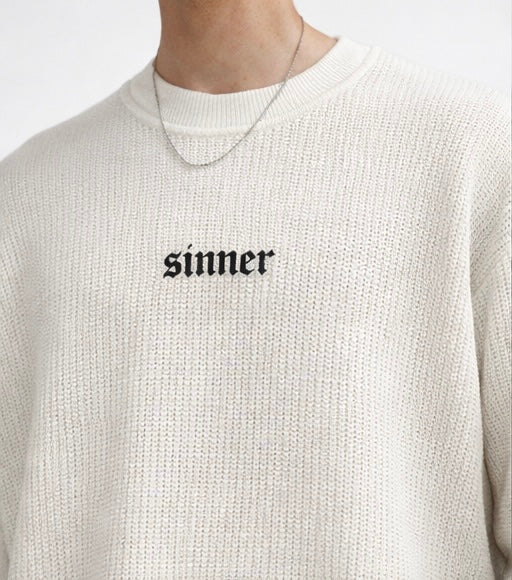 SINNER WAFFLE KNIT CROPPED TEE
